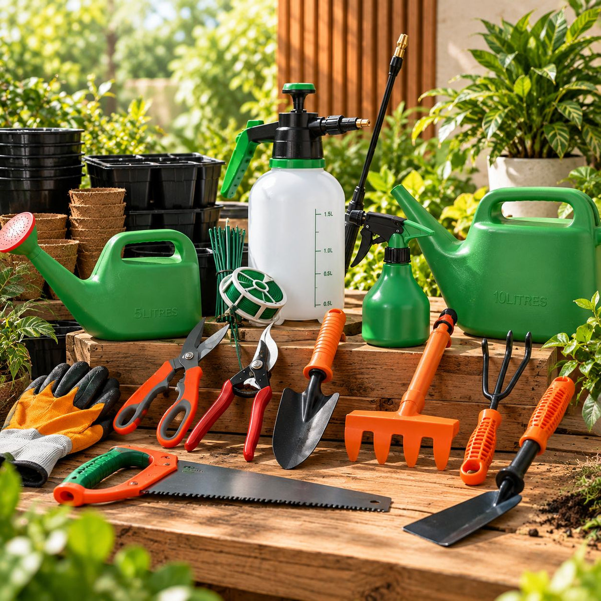 Gardening essentials and plant care products