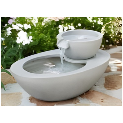 Semi oval with blow fountain-L 36-W 24-H 24
