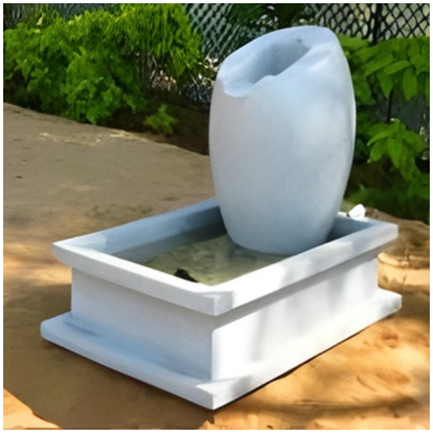 Tilted Urn Water Fountain-L 30-W 24-H 12