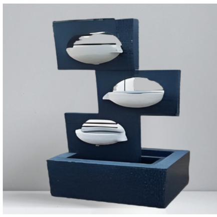 Triple frame Cascade Water fountain-L 18-W 14-H 48