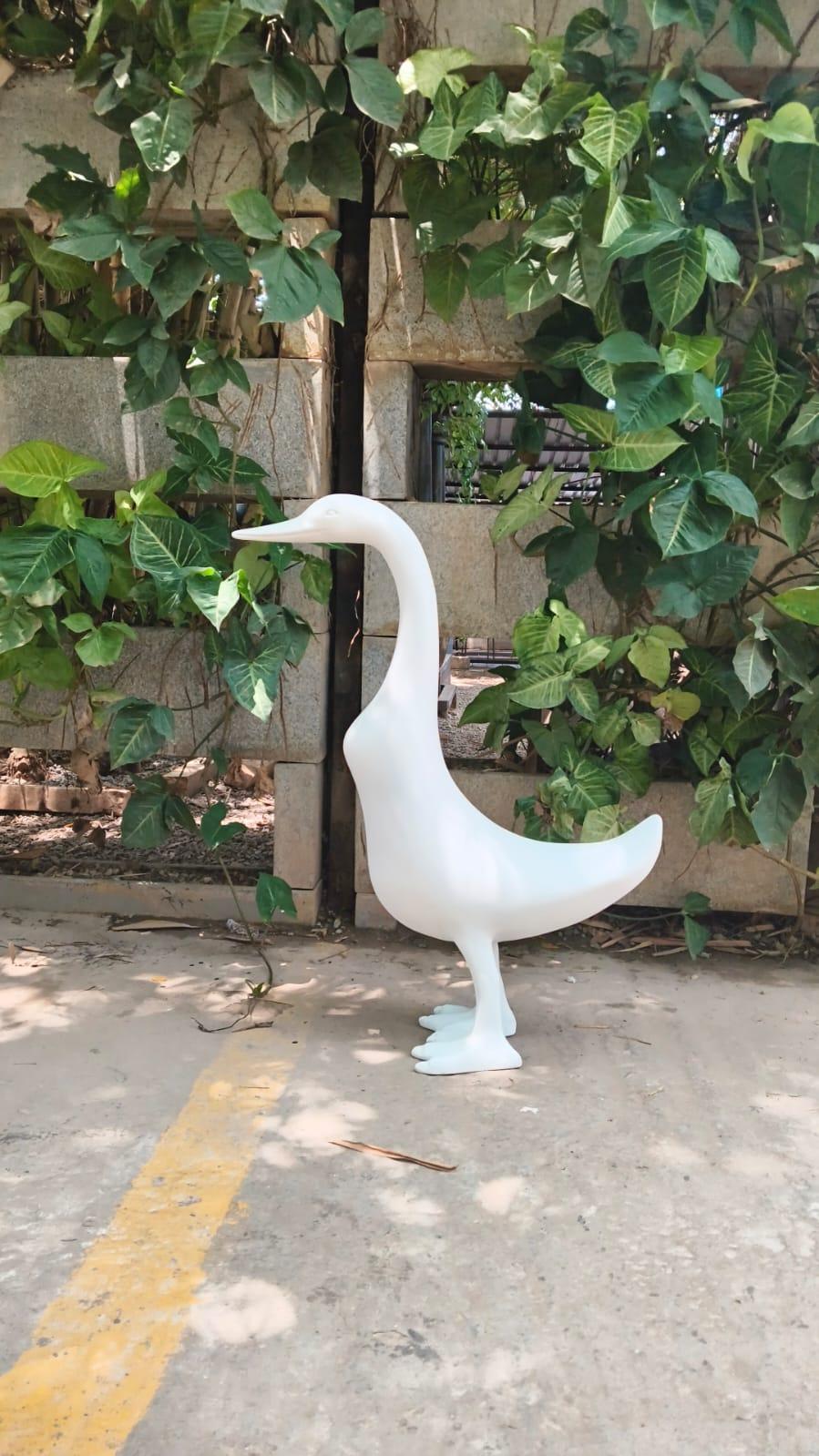 Serene Swan Garden Sculpture-H 30