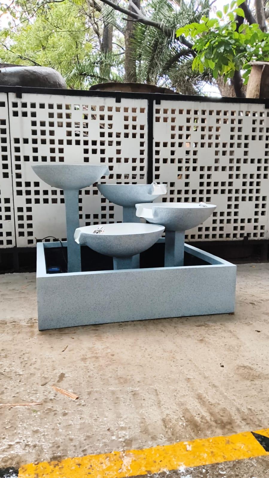 Mutli-tier Cascade bowl garden fountain-L 48-W 48-H 42