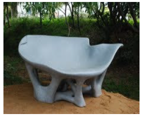 Garden Arc Lounge Bench-L 64-W 45-H 29