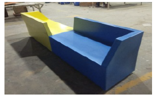 Angular Garden Bench-L 54-W 24-H 30